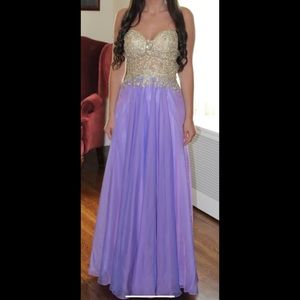 La Femme Lilac Prom Dress
